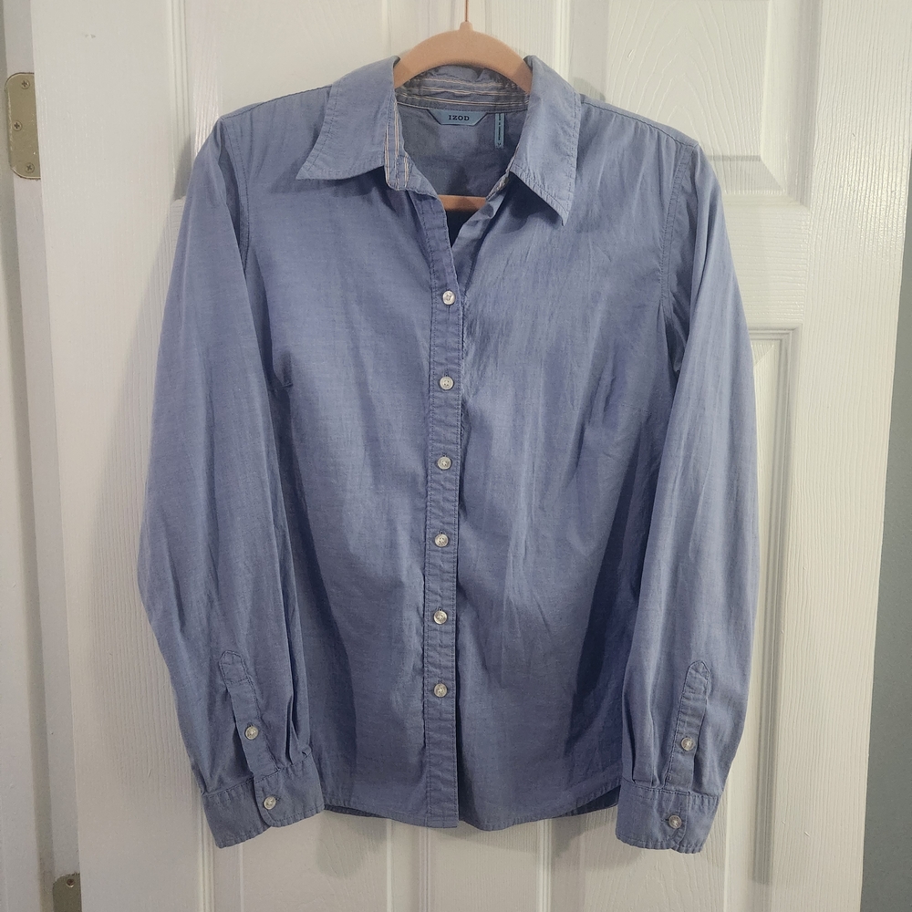 Izod Light Blue - Purple Button-Down Shirt